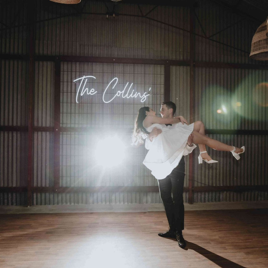 A Personal Touch: The Collins' Custom Neon Sign at Their Perth Wedding - Neon Lanes