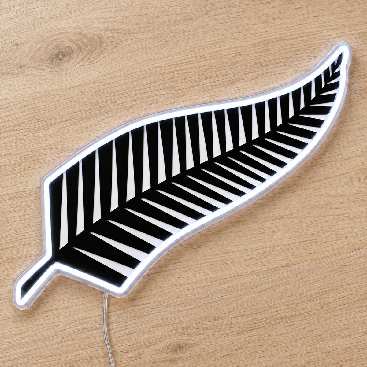 All Blacks New Zealand Rugby LED Neon Sign, featuring team logo displayed on a wooden surface.