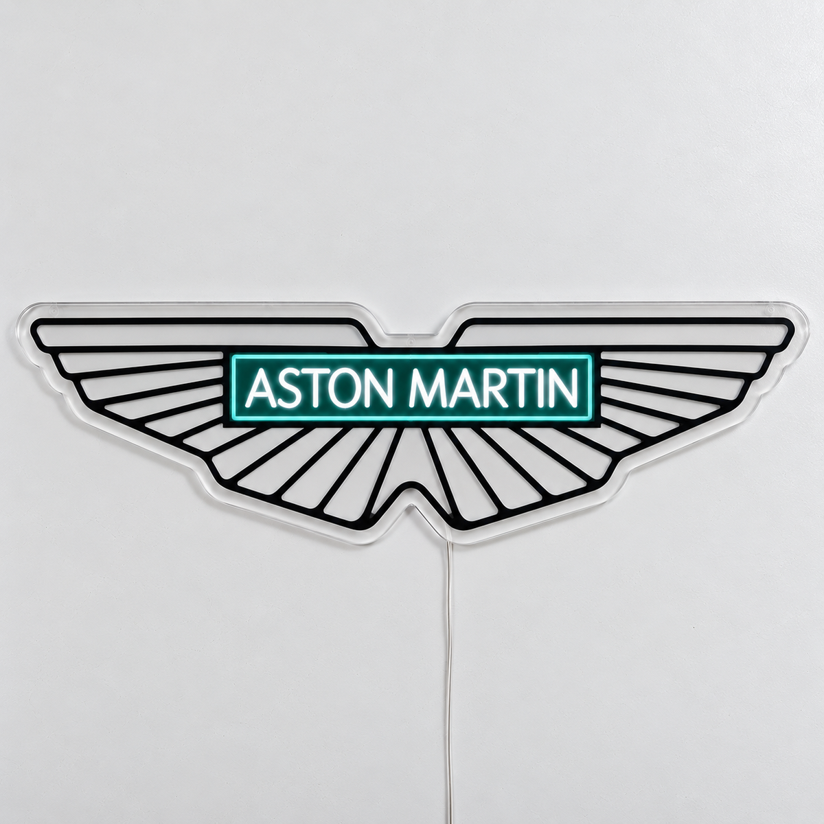 Aston Martin F1 LED neon sign with the wings badge