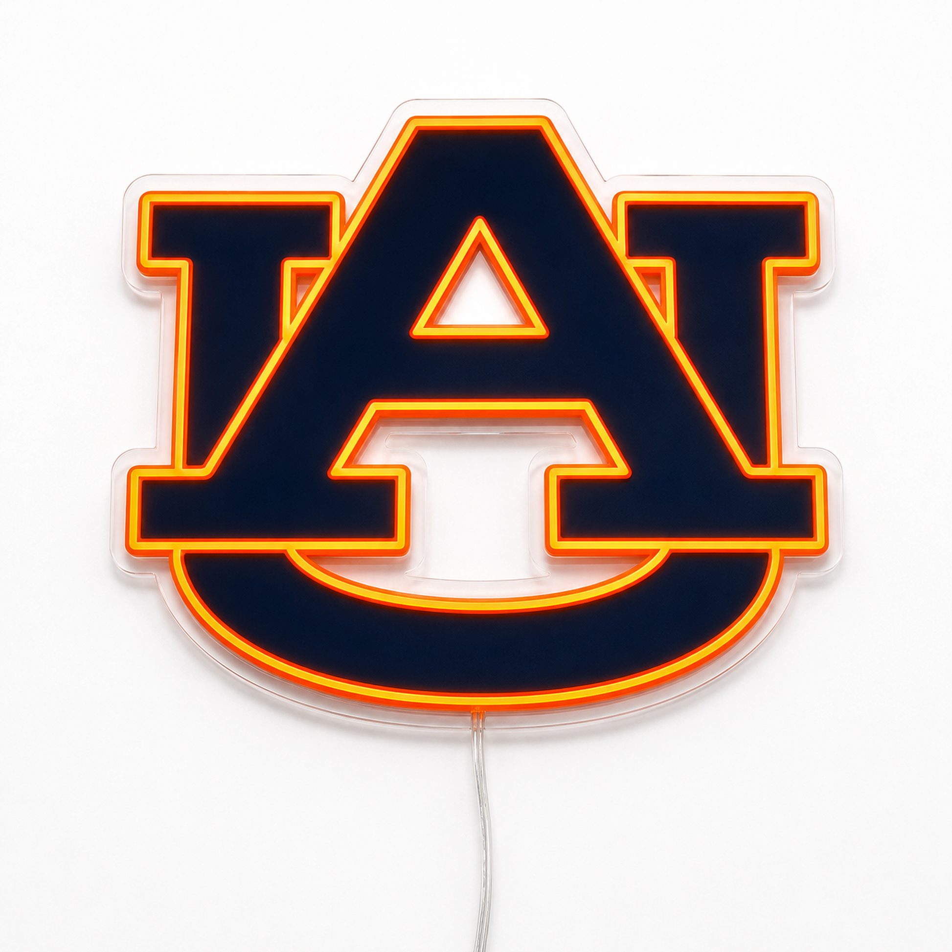 Auburn Tigers AU logo LED neon sign in navy and orange