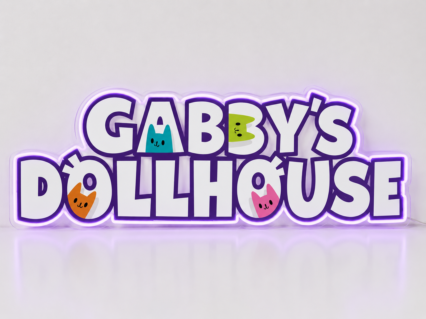 Gabby's Dollhouse LED neon sign for a colourful kids bedroom or playroom
