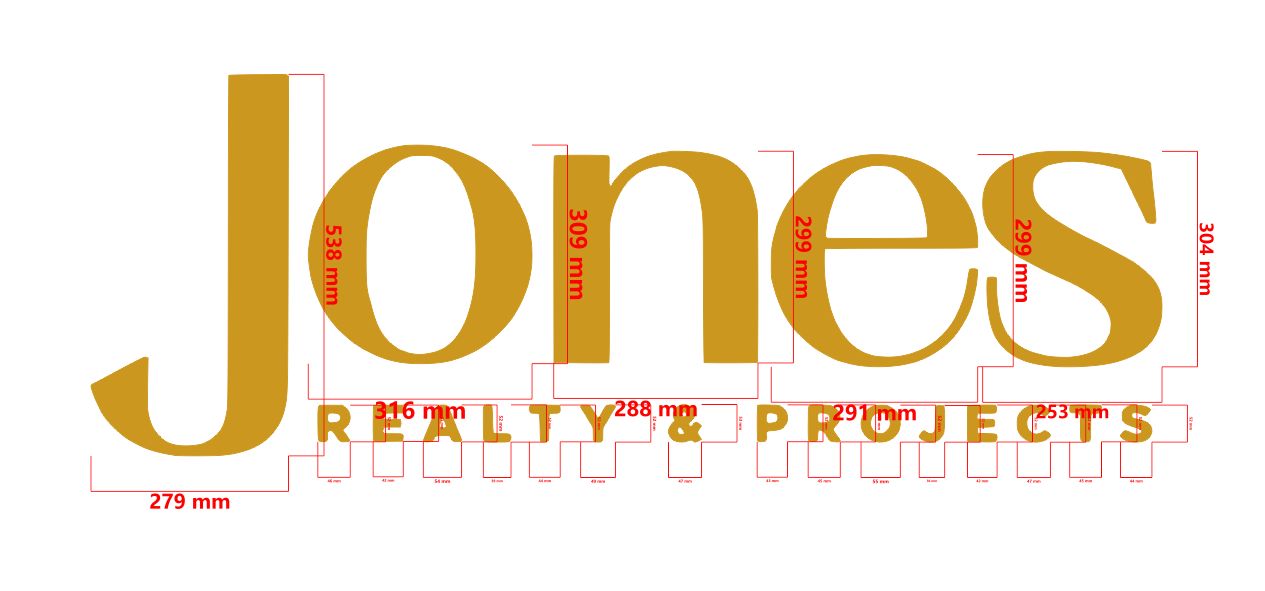 Custom stainless steel & acrylic backlit sign - Jones Realty & Projects