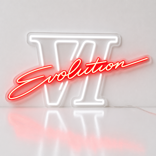 Mitsubishi Lancer Evolution LED Neon Sign Red White