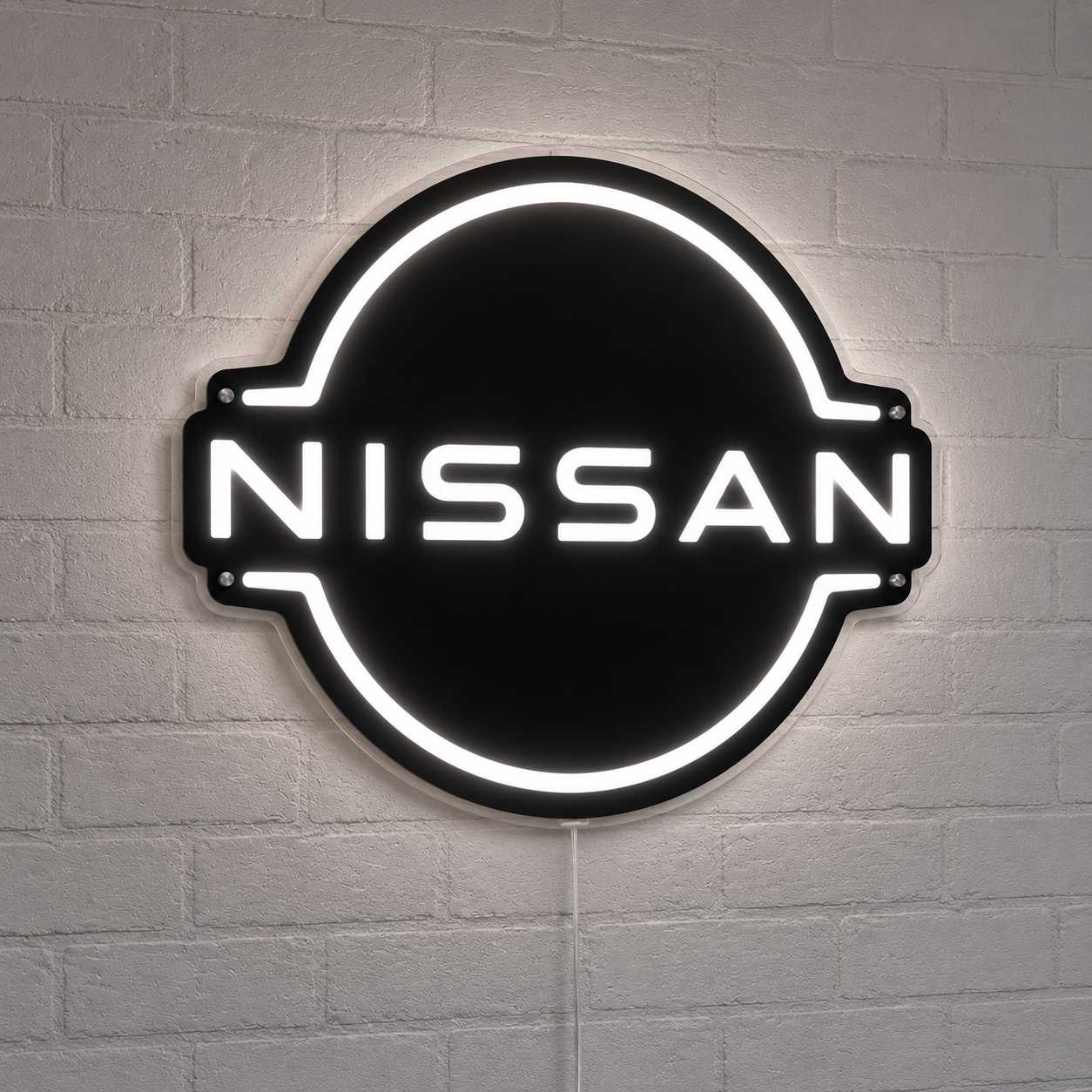 Black Nissan Logo Neon Sign