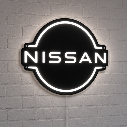 Black Nissan Logo Neon Sign