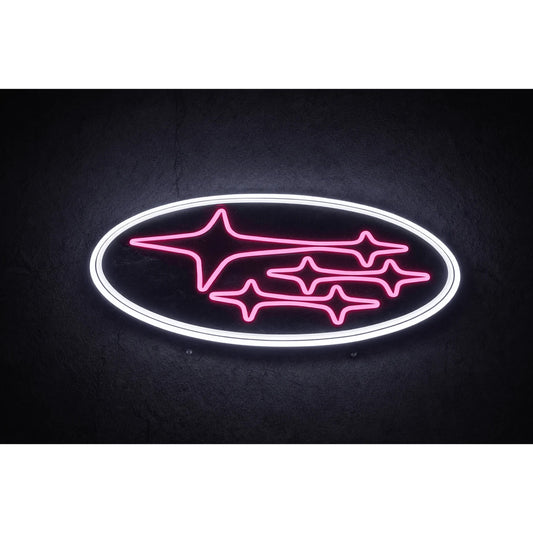 Subaru Logo Inspired LED Neon Sign pink product photo 1