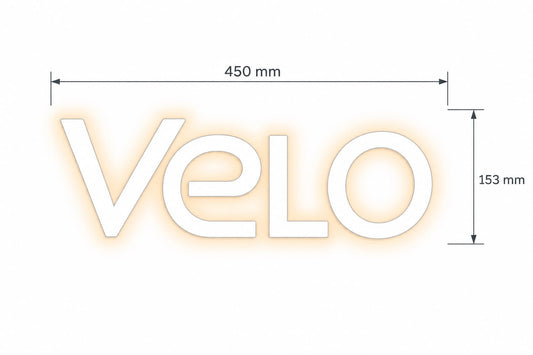 Custom design: VELO backlit 3D letters