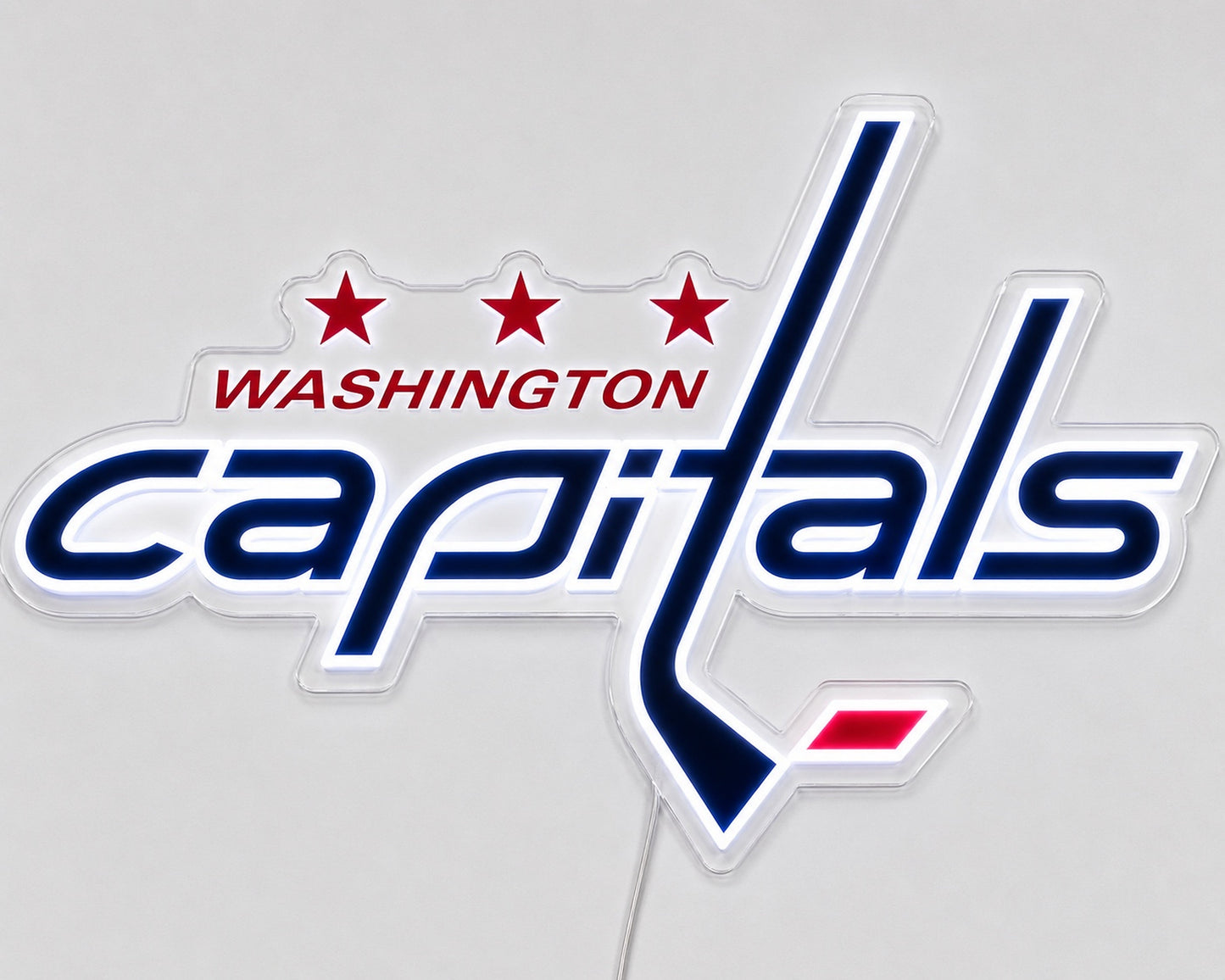 Washington Capitals LED neon sign in navy and red