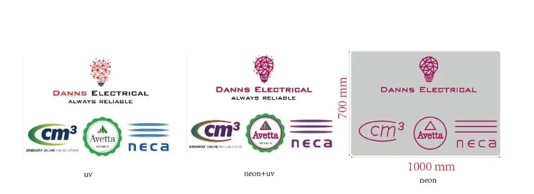 Custom Design: Danns Electrical - Neon Lanes