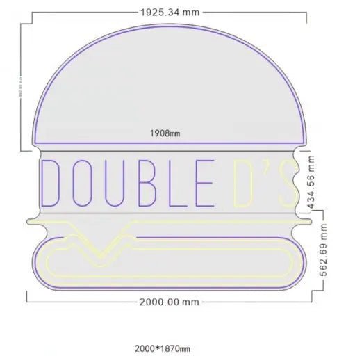 Custom Neon Sign - Double D’s - Neon Lanes