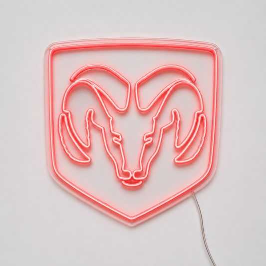 Dodge Ram (Red Outline) LED Neon Sign