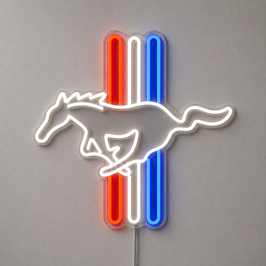 Ford Mustang (Tri-Bar) LED Neon Sign