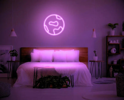 Globe LED Neon Light Sign - Neon Lanes