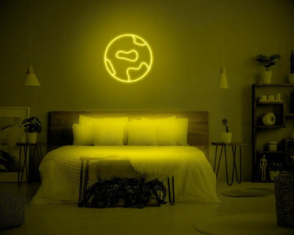 Globe LED Neon Light Sign - Neon Lanes