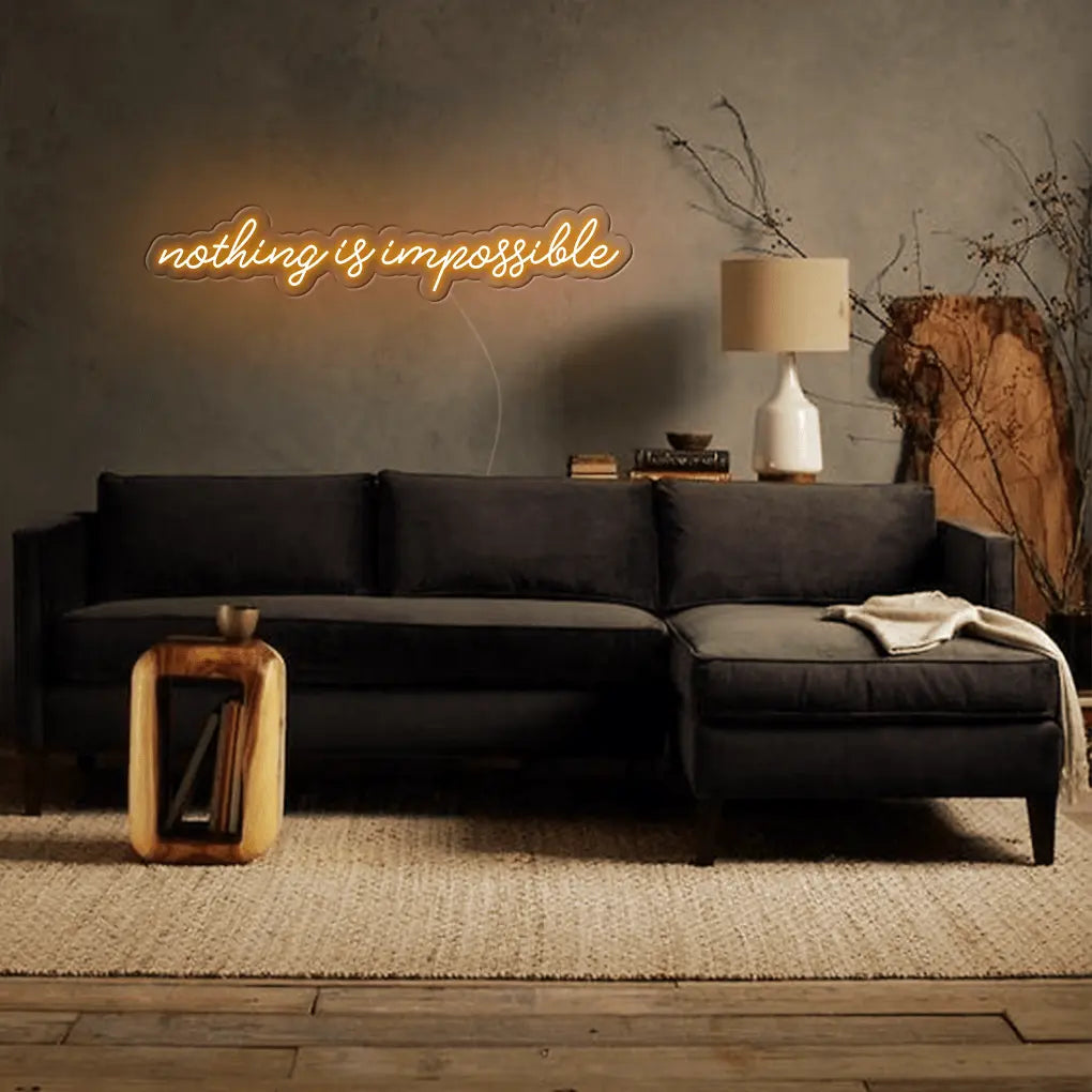 Nothing Is Impossible Big LED Neon Sign - Neon Lanes
